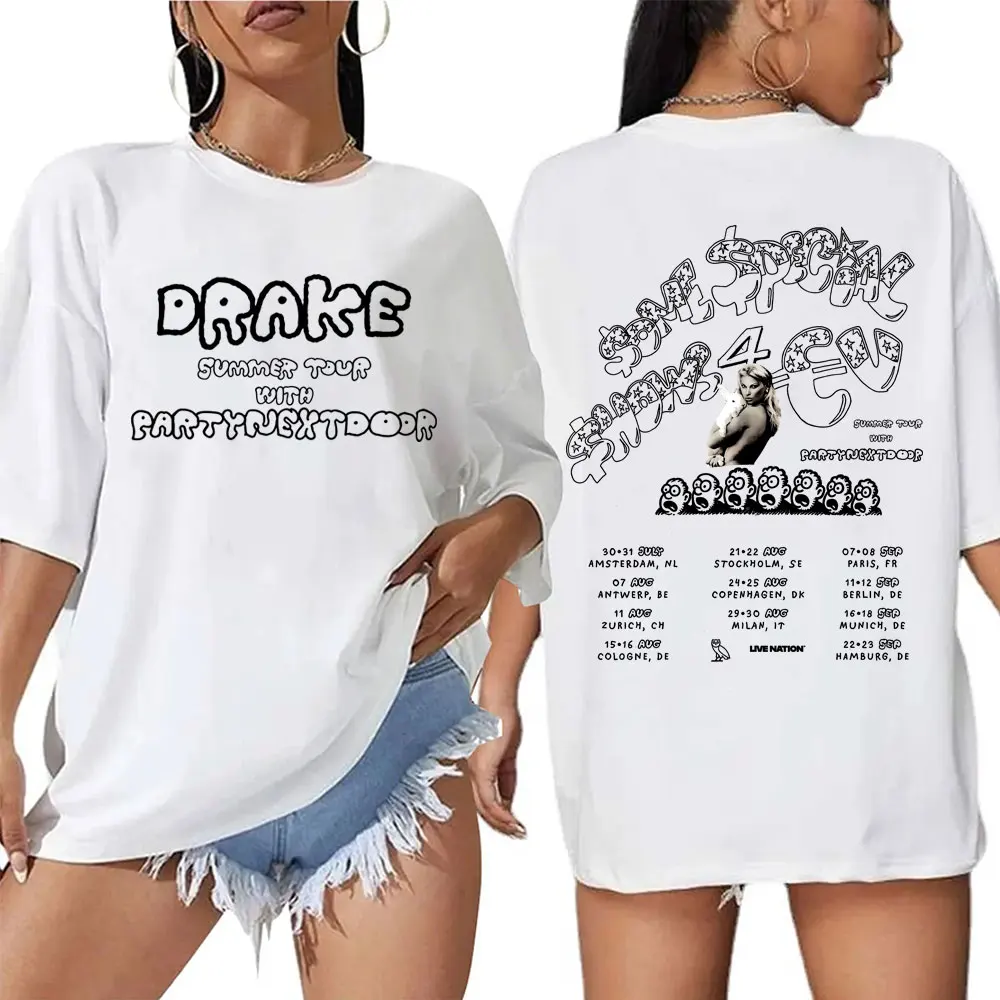 

Rapper Drake Europe Tour with Partynextdoor 2025 T-shirt Some Sexy Songs 4 U SSS4U Tshirt Men Women Hip Hop Pure Cotton T Shirt