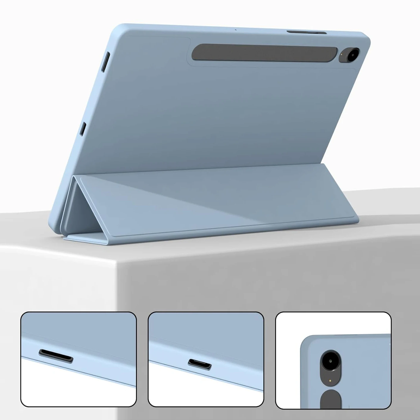Case for Samsung Galaxy Tab S10 Lite/S10 FE/S9 FE/S9/S8/S7 10.9"/11 Inch , Stand Flip Smart Cover Soft Silicone Back Shell view 5