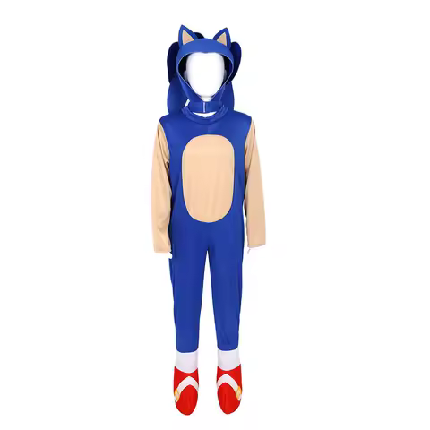 The Sonic Kid Series Cosplay Children's Costumes Hedgehog Jumpsuit Anime Sonic Cosplay Kid Costume Stage Performance