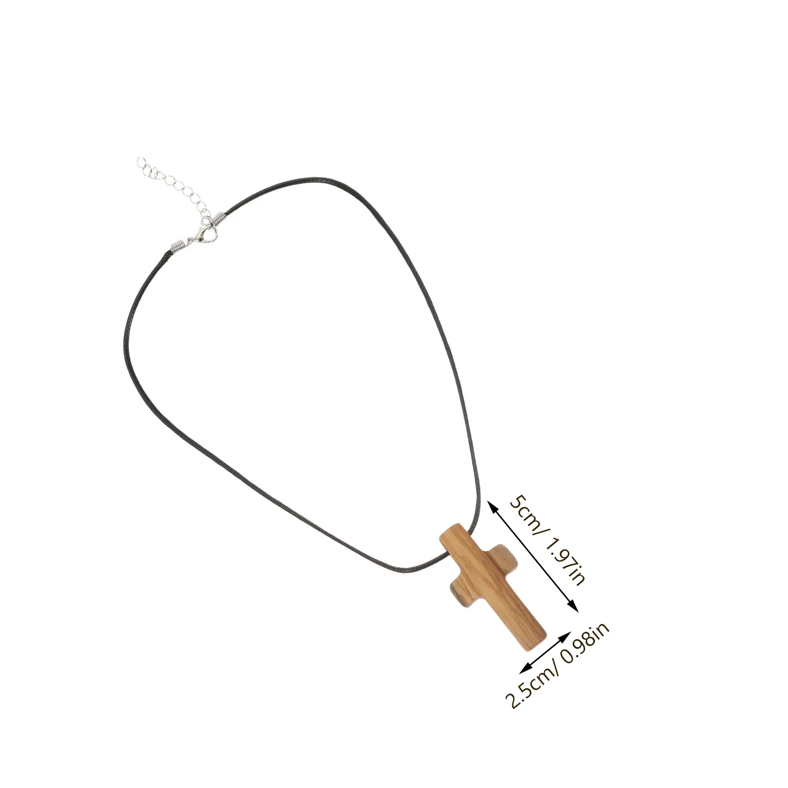 Wooden Hand Carved Natural Wood Pendant Faith Based Spiritual Jewelry for Prayer Church Easter Men Women