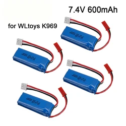 Upgrade 7.4V 600mAh Lipo Battery for WLtoys K969 K979 K989 K999 P929 P939 RC Car Parts 2s 7.4v Battery for WLtoys K969 accessory