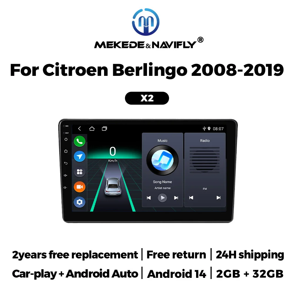 

MEKEDE Car Stereo Radio Video Multimedia Player For Citroen Berlingo B9 Peugeot Partner 2008 - 2019 Carplay DSP Autoradio Stereo