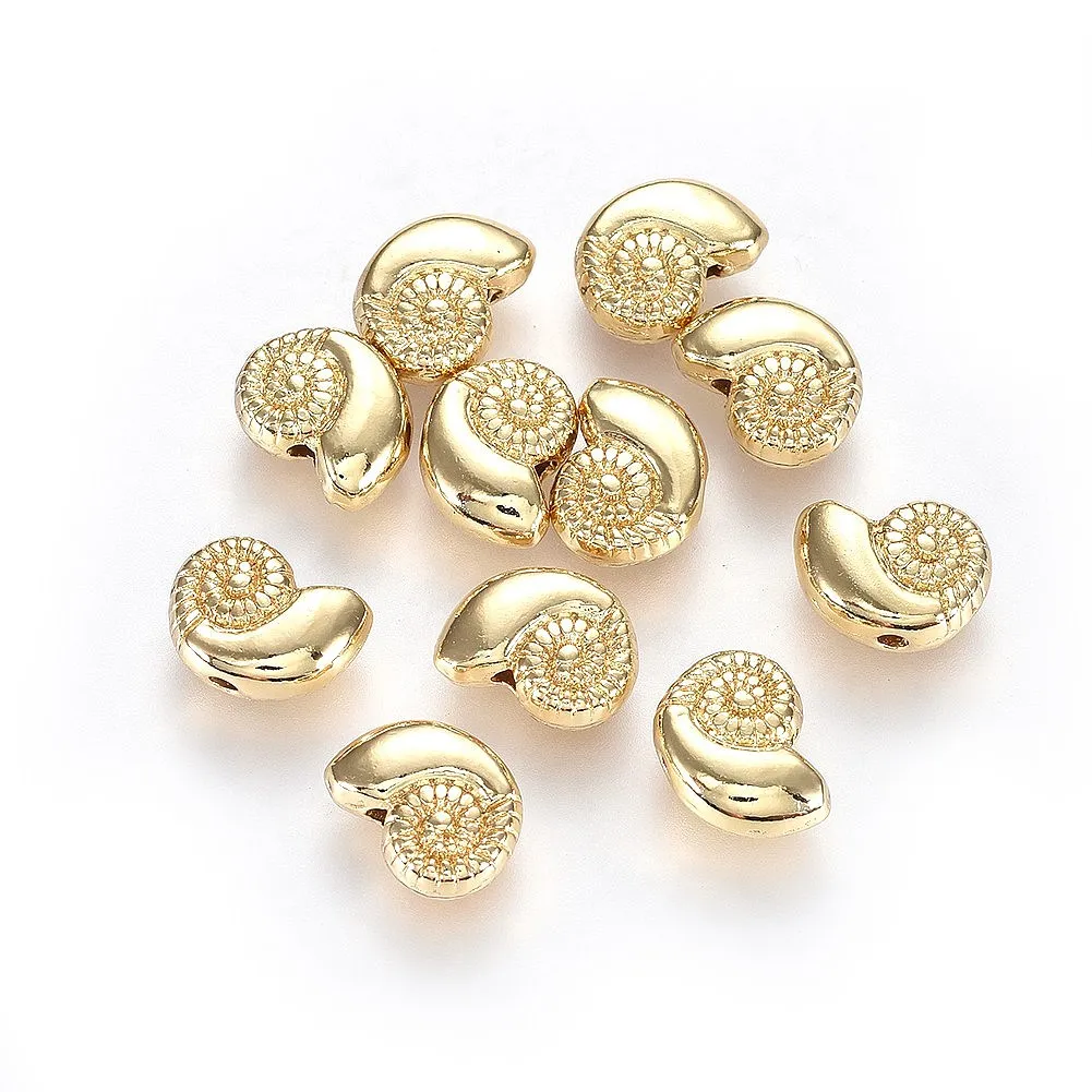 50pcs Alloy Conch Sea Snail Beads Ocean Theme for Women DIY Jewelry Making Necklace Bracelet Jewelry Findings Decor 8x11x4.5mm