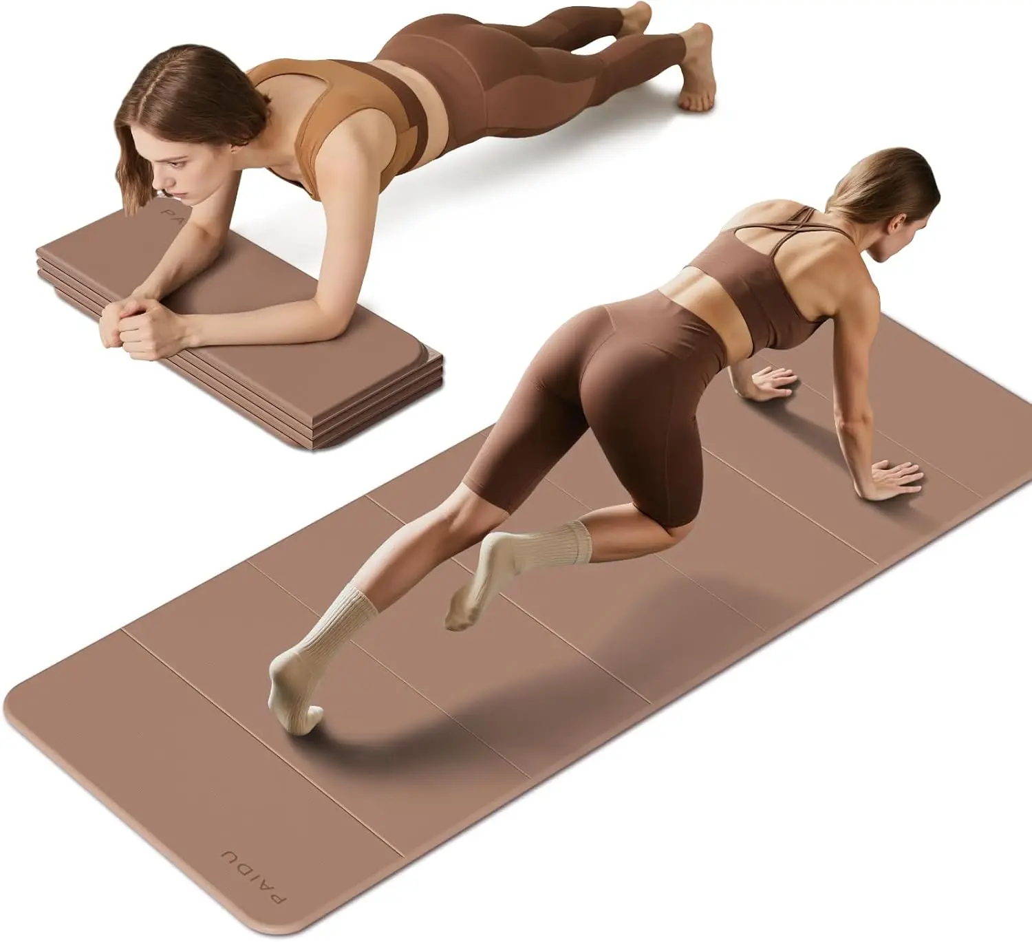 

Foldable Yoga Mat 2/5" (10MM) Extra Thick Non-Slip TPE 75x26" Extra Long-Wide Portable Easy Store for Yoga Pilates Home Gym