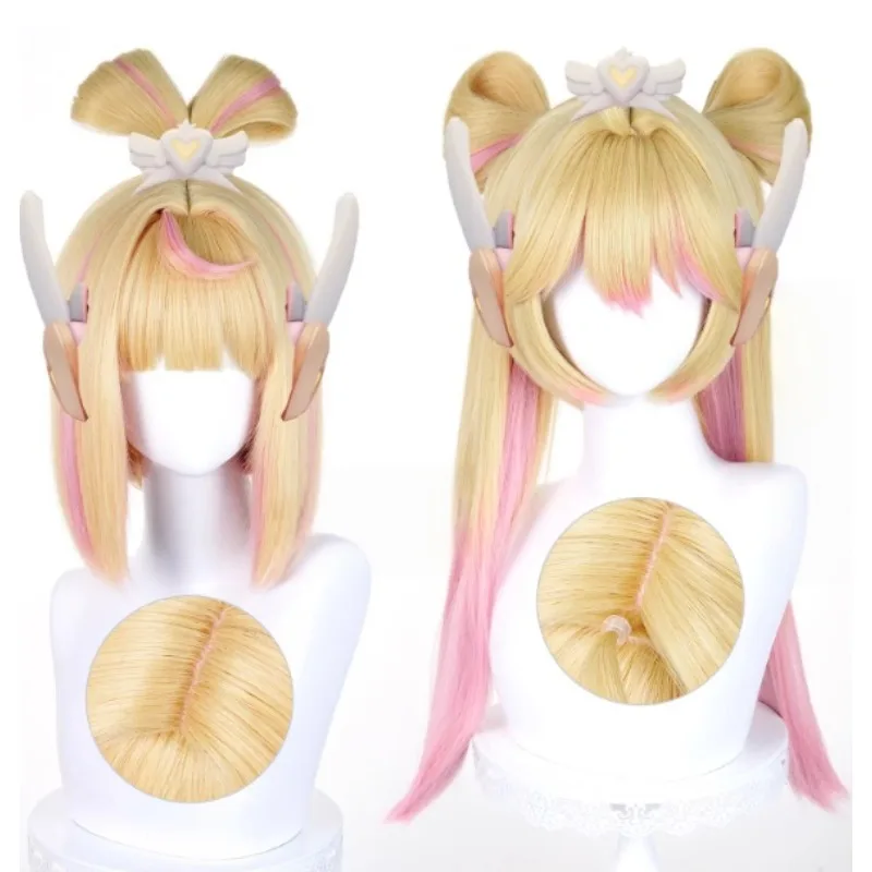 

Yellow Pink Mixed Wig Magical Girl Juno Cosplay Wig Heat Resistant Synthetic Wig for Halloween Carnival Party Costume