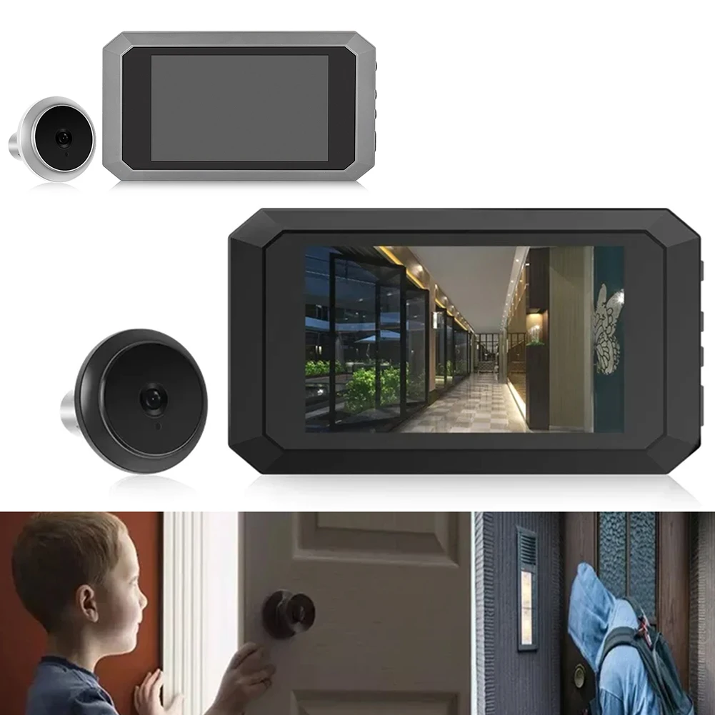 3.97 in Digital Magic Eye Electronic Viewfinder Photo Recording Durable Door Viewer Peephole Door Viewer for 0.59-1.18 in Holes