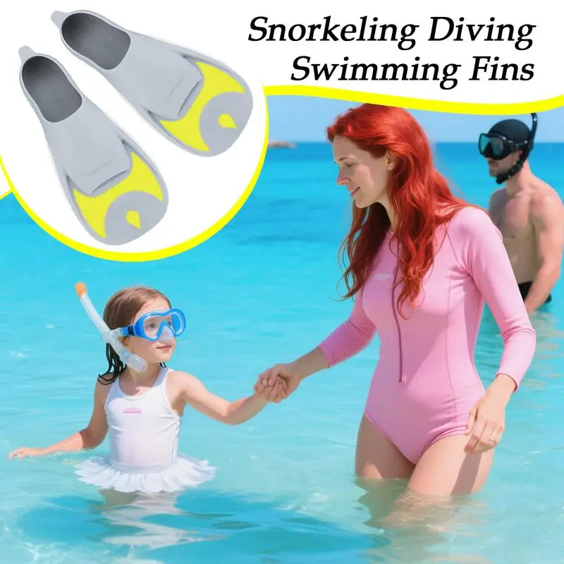 

Swimming Training Fins Travel-Friendly Snorkel Flippers Fins Adjustable Soft Comfortable Lightweight Pool Accessories For Kids