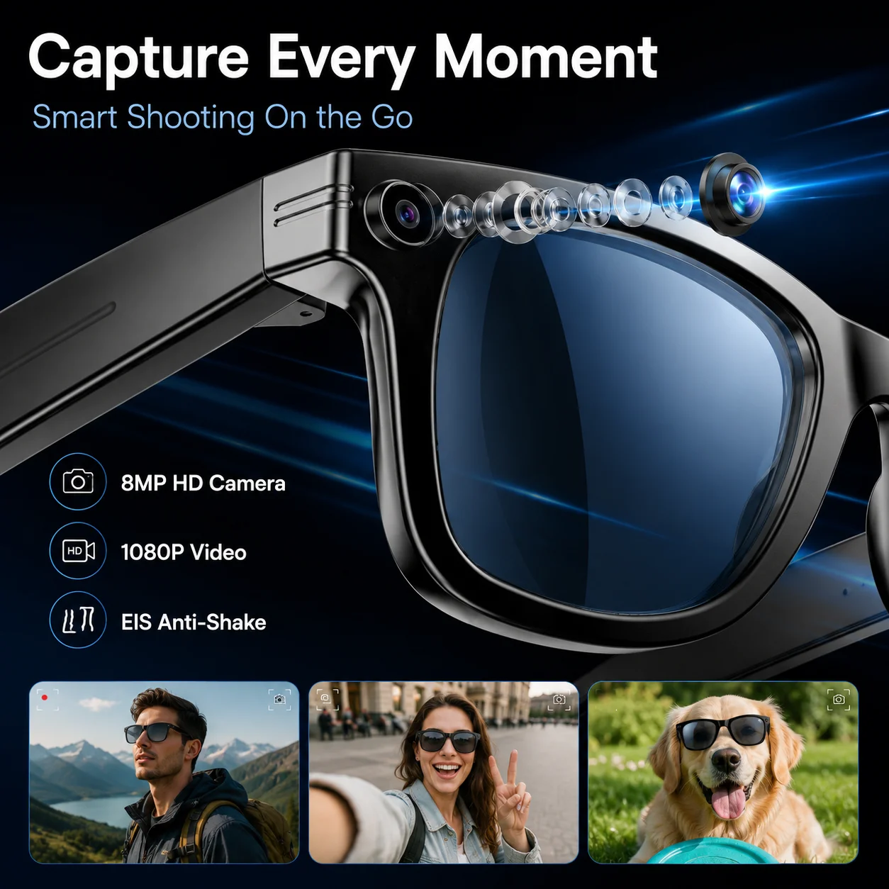 New 800W Camera AI Glasses W610T Color-Changing Smart Translation Glasses Photo Video Recording Waterproof Call Smart Sunglasses