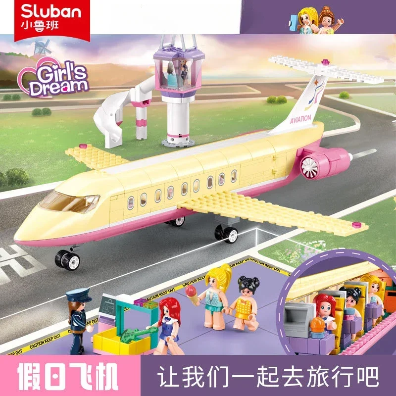 Sluban building blocks 1165 Rabbit Bus 1166 Holiday plane Girl Toy gift