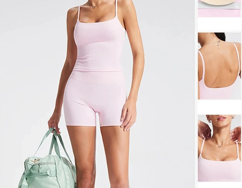 

Womens Yoga Sports Vest Strappy Mid Vest With Built In Bra Shelf Fitness Bra Beautiful Back Suspender For Active Wear