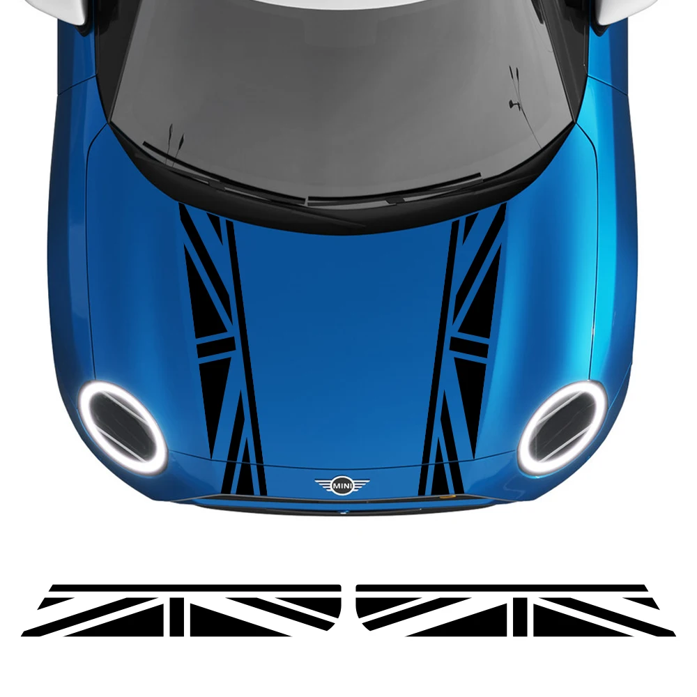 Car Bonnet Stripes Sticker Racing Vinyl Film For MINI Cooper S R55 R56 F56 F55 F57 F60 R60 Countryman JCW Auto Accessories