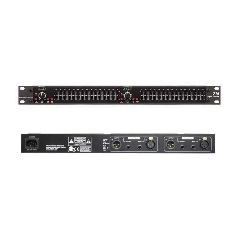 GOOD TZT-215 2-channel 15 Band Equalizer Professional Graphic Equalizer (Black Panel) with XLR and TRS