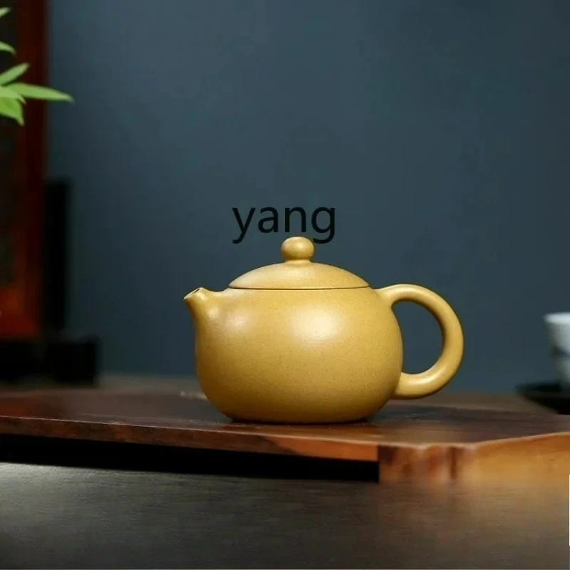 LMM  purple clay pot pure handmade famous master Xishi pot golden section bubble teapot household