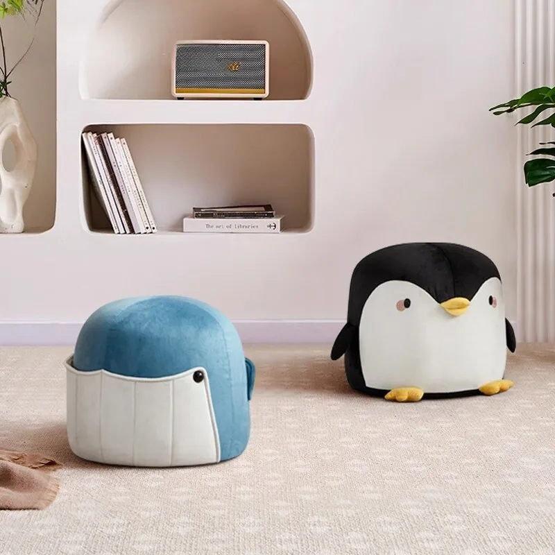 little penguin stool creative cartoon animal small ottoman cute shoe changing hallway silla de tocador maquillaje home furniture