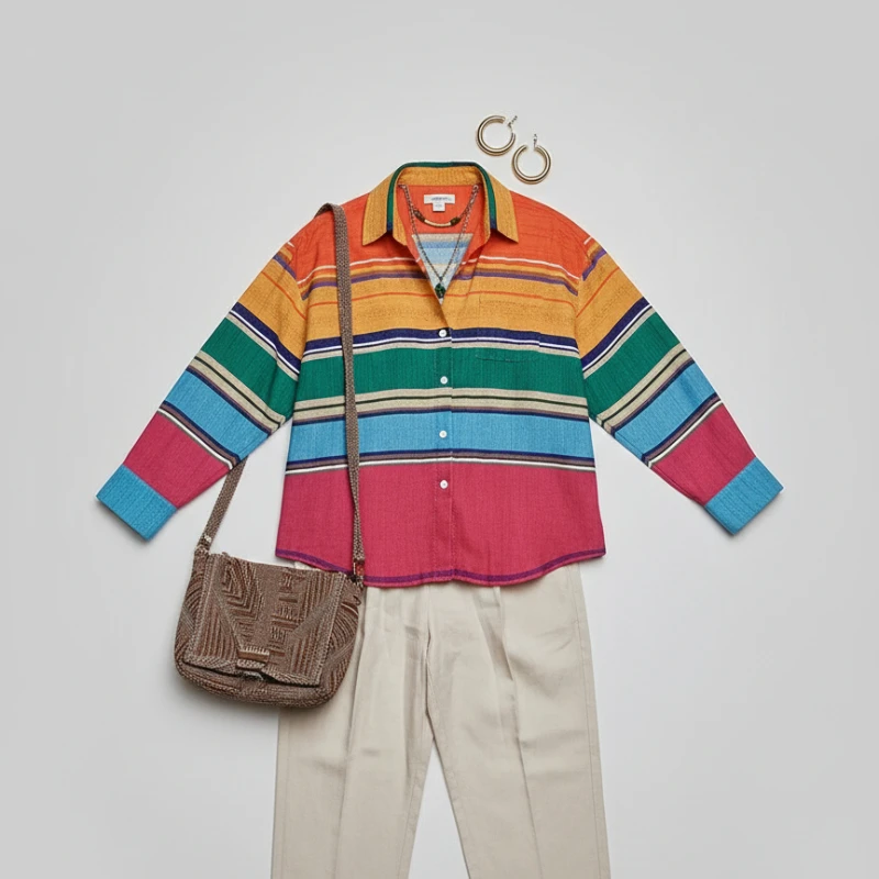 

Tinaa Vintage Striped Women Shirt 2025 Stylish Turn Down Collar Long Sleeve Commutinf Shirts & Blouses Woman Clothes 184852