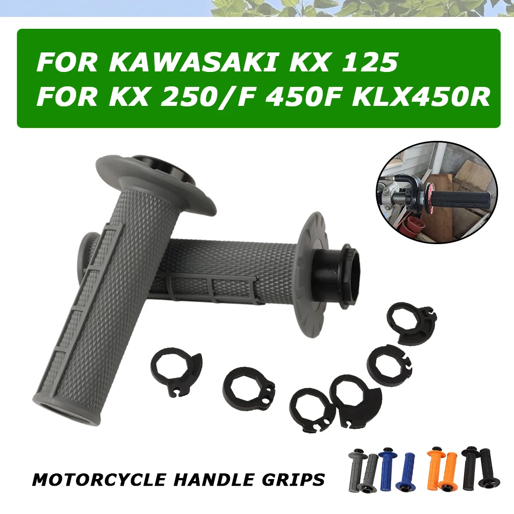 Motorcycle Handle Grips Dirt Pit Bike Rubber Bar Grip For KAWASAKI KX 125 250 450 F KX 250F 450F KLX450R KLX 450 R KX125 KX250
