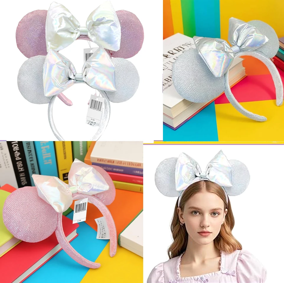 

Disney Minnie Mouse Headbands Pink White Bow Hairbands Halloween Christmas Birthday Party Decoration Cosplay Costume Women Girl