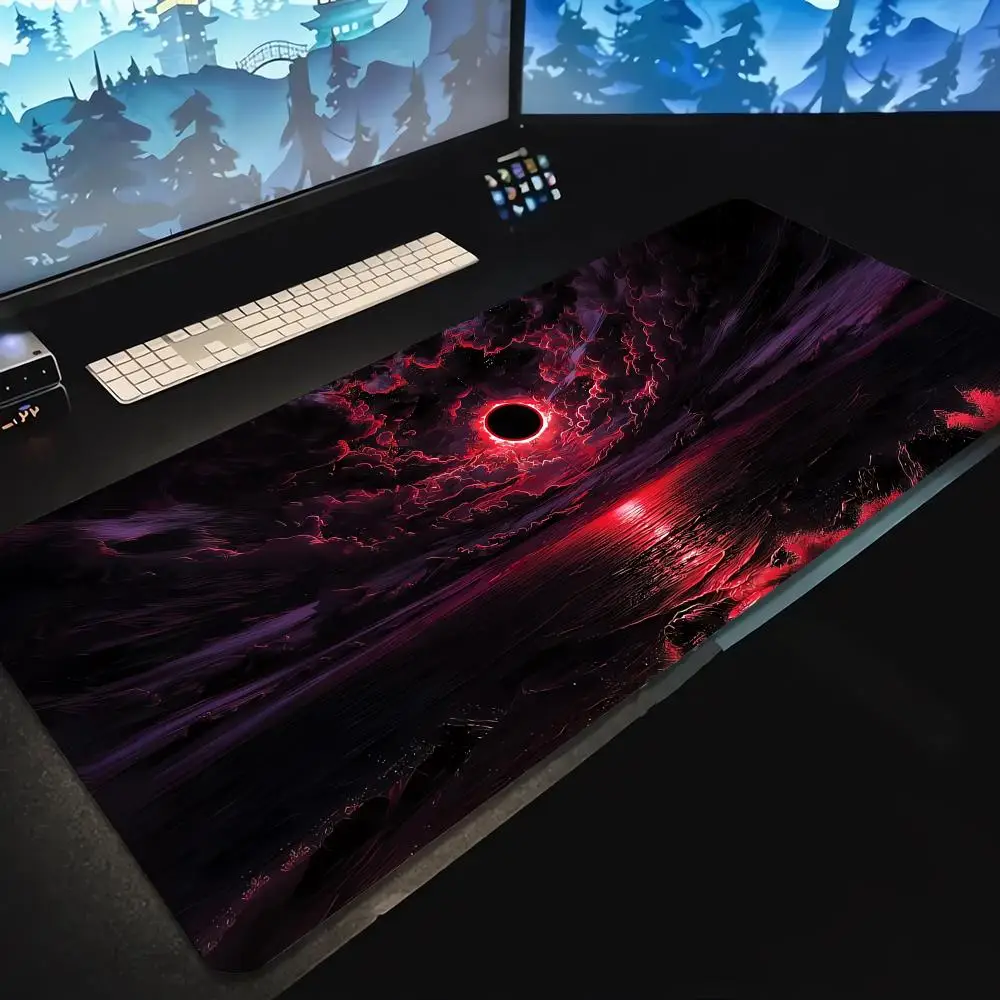 

Large Apocalyptic Fantasy Landscape Gaming Mouse Pad Non-Slip Rubber Desk Mat Stitched Edge Office work Esports for Gamers desk