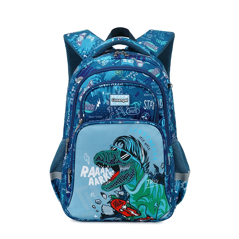 Mochilas escolares para niños y adolescentes, morral escolar con dibujo de dinosaurio, caja de almuerzo con estuche para lápices