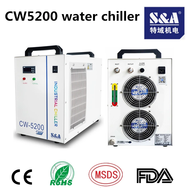 CNC Engraver Cooling Co2 Laser Engraving Machine S&A CW3000 CW5000 CW5200 Chiller Industrial Water Cooler