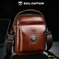 Men's Crossbody Bag Top Layer Cowhide Shoulder Crossbody Bag Genuine Leather Men's 8-inch iPad Advanced Feeling Multi-function