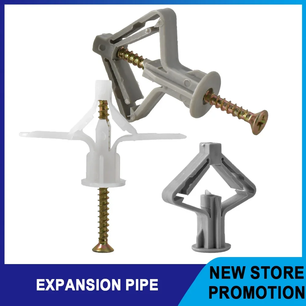Plastic Expansion Drywall Anchor Pipe Tube Kit Screw Self Drilling Wall Pierced Gypsum Board Hollow Brick Fiberboard Nail Screws