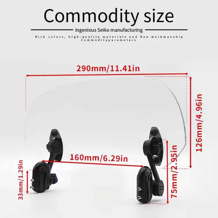 Motorcycle Windshield Extension Adjustable Clip Windscreen Air Deflector for Yamaha Kawasaki Honda Motorcycle Accessories