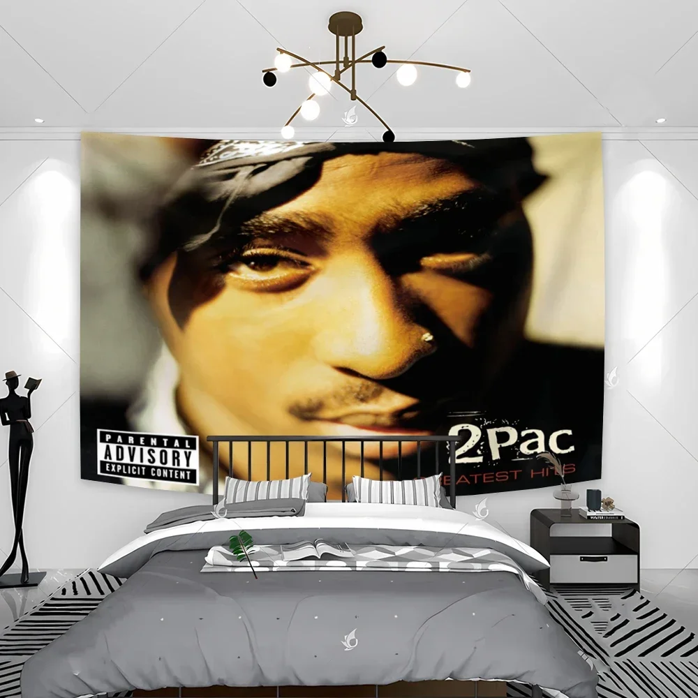 Album Poster Pop Singer Tupac 2pacs Wall Hanging Bedroom Dormitory Background Cloth Home Decor