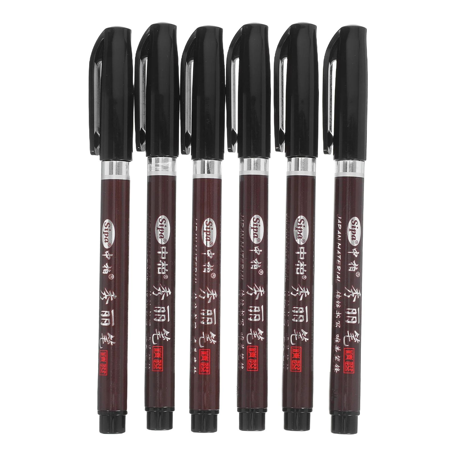 

6 Pcs Chinese Pen Calligraphy Pen Brush and Painting Ink Writing Pens Large Plastic Tip for Handwriting Thick Brushes Watercolor