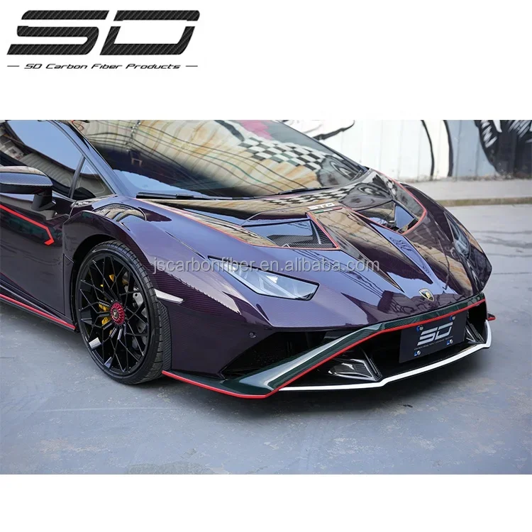 SD Dry Carbon Material For Lamborghini Huracan 580 610 EVO UPgrade STO Style Body Kit Bumper Front Lip Rear Lip Spoiler Hood