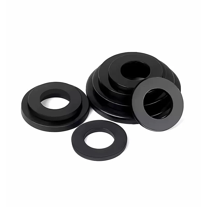 Black 304 stainless steel flat washers, enlarged washers, blackened fender washers that are ultra-thin, thickened and broadened.