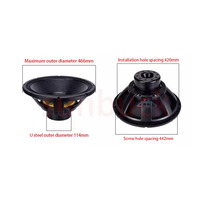 18 inch  8 ohms 2000W Speakers Subwoofer Sound Speaker 115 Core 114 Magnetic  Loudspeaker Audio