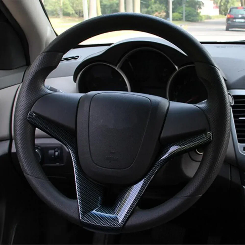 For Chevrolet Cruze Trax Tracker Sonic ONIX AVEO Orlando Car Steering Wheel Trim Cover Chrome Sticker Accessories