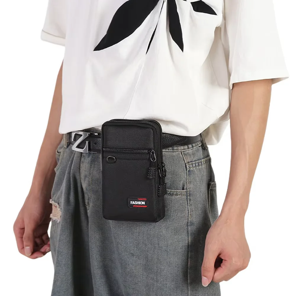 Oxford Cloth Belt Waist Bag Mobile Phone Bag Outdoor Shoulder Crossbody Bag Construction Site Work Storage Bag Coin Purse Pouch view 5