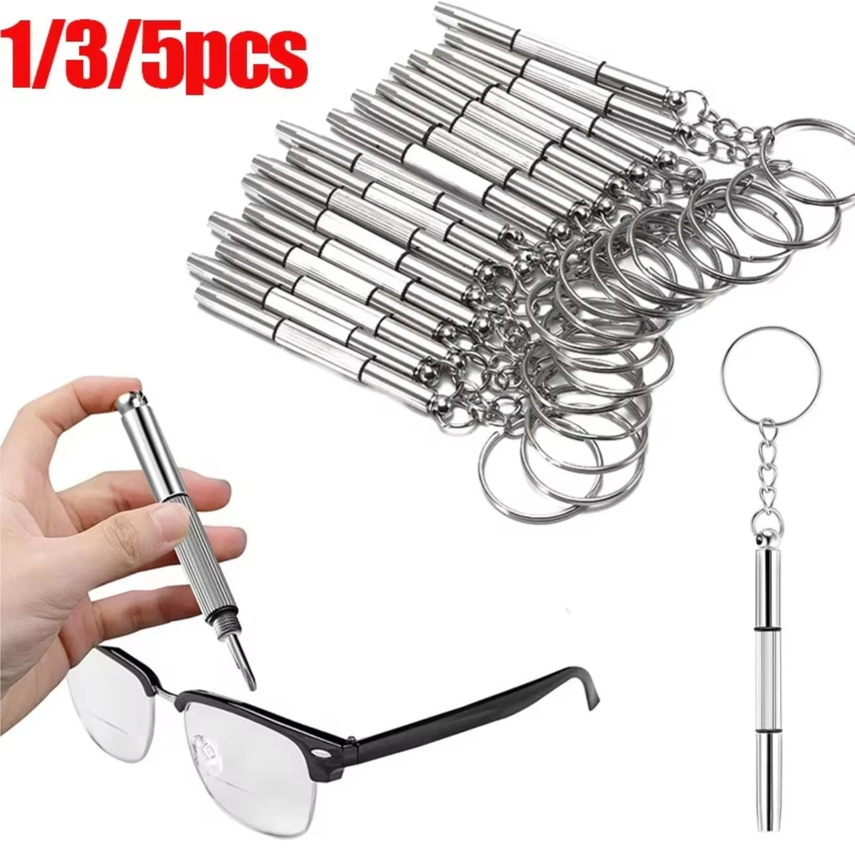 3/5pcs Mini Hand Glasses Screwdrivers 3-in-1 Spectacle Repair Kits Multifunction Sunglass Watch Glasses Screwdriver Set with