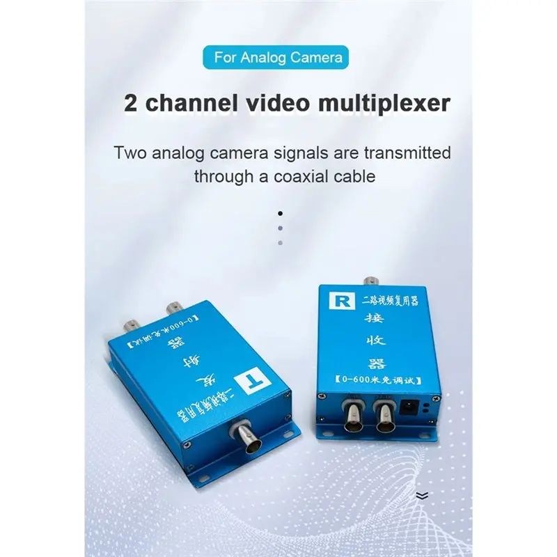 DT51 2CH Video Multiplexer Dual Video Multiplexer 4 Video Superimposer Composite Device Blue Metal