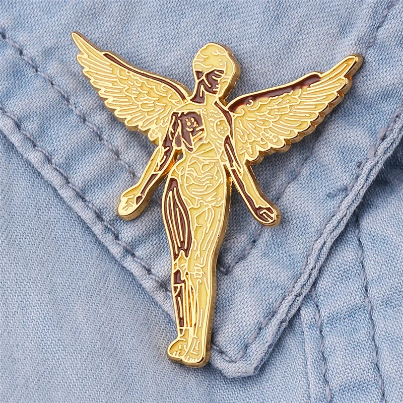 Nivana In Uteruss Enamel Pin Golden Angel Badge