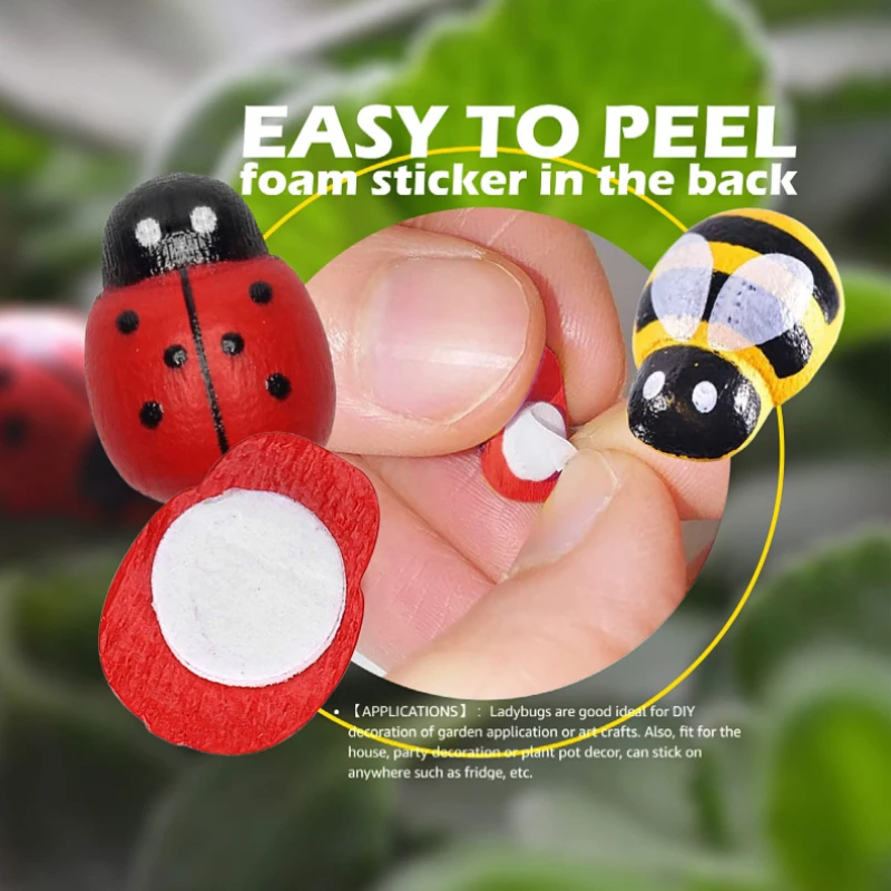 สติกเกอร์ไม้รูปผึ้งการ์ตูน 3 มิติ ชุดงานฝีมือ DIY สำหรับเด็ก สติกเกอร์สัตว์ขนาดเล็กสำหรับงานศิลปะเด็ก ของเล่นเสริมพัฒนาการ