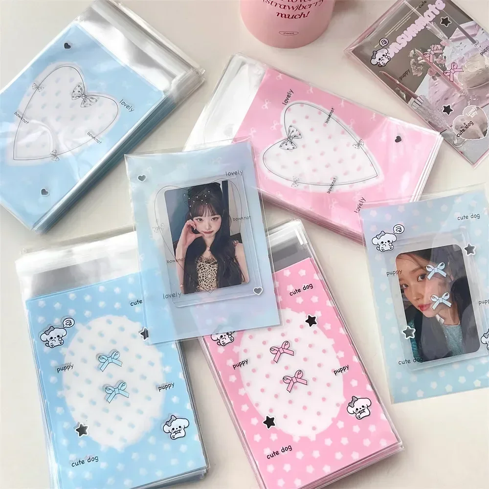 50PCS Kpop Idol Photocard Protector Poca Card Sleeves Kawaii Print Card Holder Card DIY Candy Packaging School Stationary