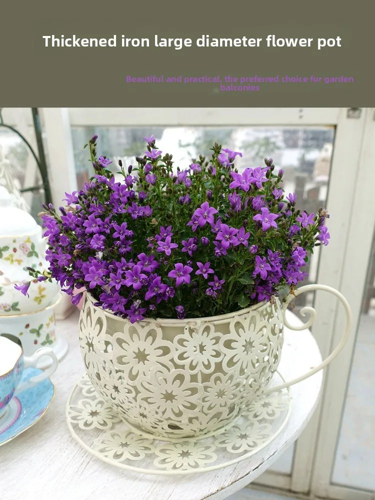 Flower Pot Household Outdoor Courtyard Garden Indoor Living Room Layout Landscaping Balcony Decorative Wrought Iron Flower Ware