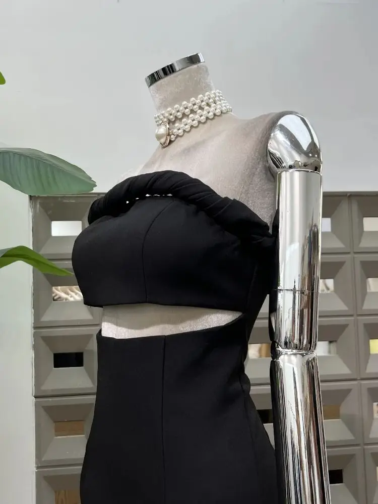 2025 estilo quente feminino chique corte design sem alças bodycon lápis festa casual vestido de verão elegante vestidos de festival