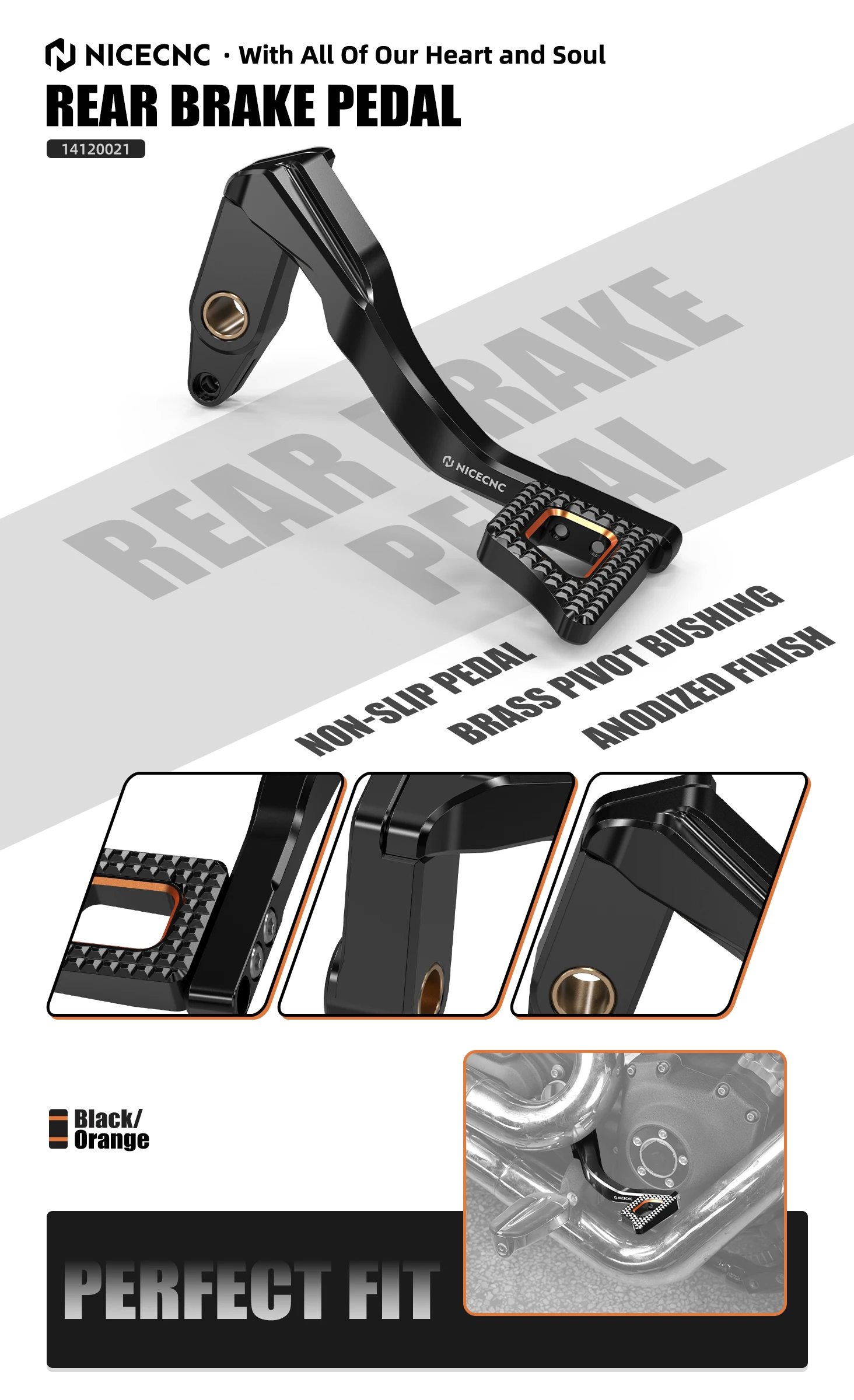 Für Harley Dyna Low Rider Street Bob Super Glide Wide Glide NICECNC Hinterer Bremshebel Pedal Mittelsteuerung Schalthebel – Detail 7