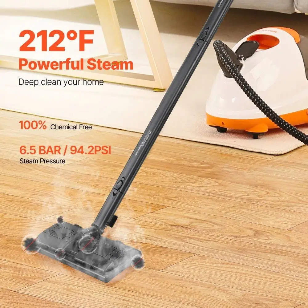 2000W Steam Cleaner Multipurpose 51oz Large Water Tank Heavy Duty Rolling for cleaning Machine for Carpets Floors Windows