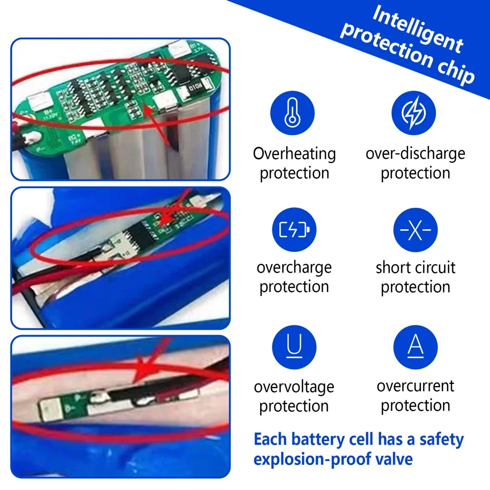 Imagem -03 - Bateria de Lítio Recarregável 7s6p 15000mah 29.4v 7s6p 18650 Recarregável Cadeira de Rodas Bicicleta Elétrica Scooter Baterias e Carregador 2a Top