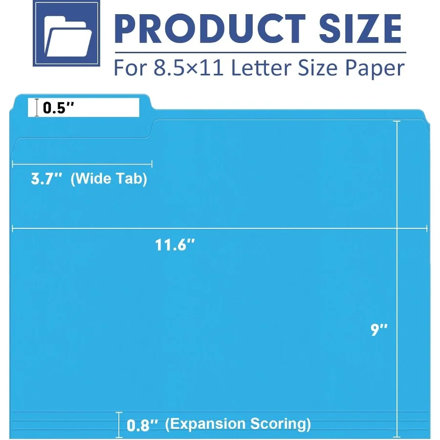 مجلد ملفات PANDRI 270 حزمة مجلد ملفات ملون 1/3 علامات تبويب مقطوعة حجم الرسالة متنوعة 6 ألوان مجلد حفظ الملفات لمكتب المدرسة Busi