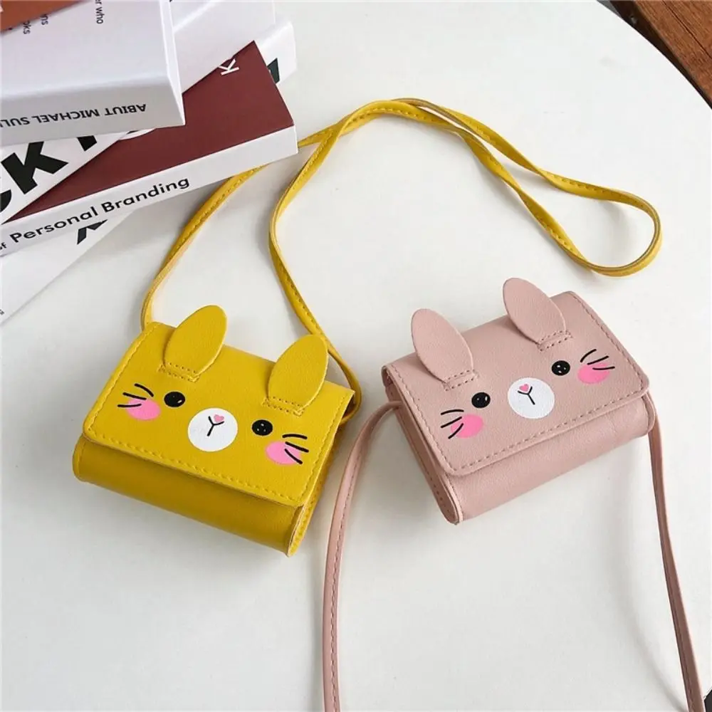 Fashion Cute Rabbit Children's Mini Handbags PU Leather Portable Crossbody Bags Kids Coin Purse Children