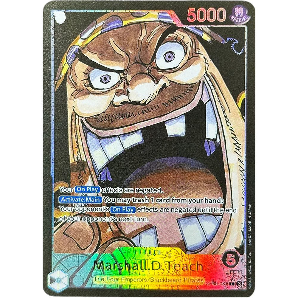 One piece Leader Game Cards OP09 OP10 Caesar Clown Eustass Captain Kid Nico Robin Luffy Sugar Marshall.D.Teach Law Smoker Shanks view 4