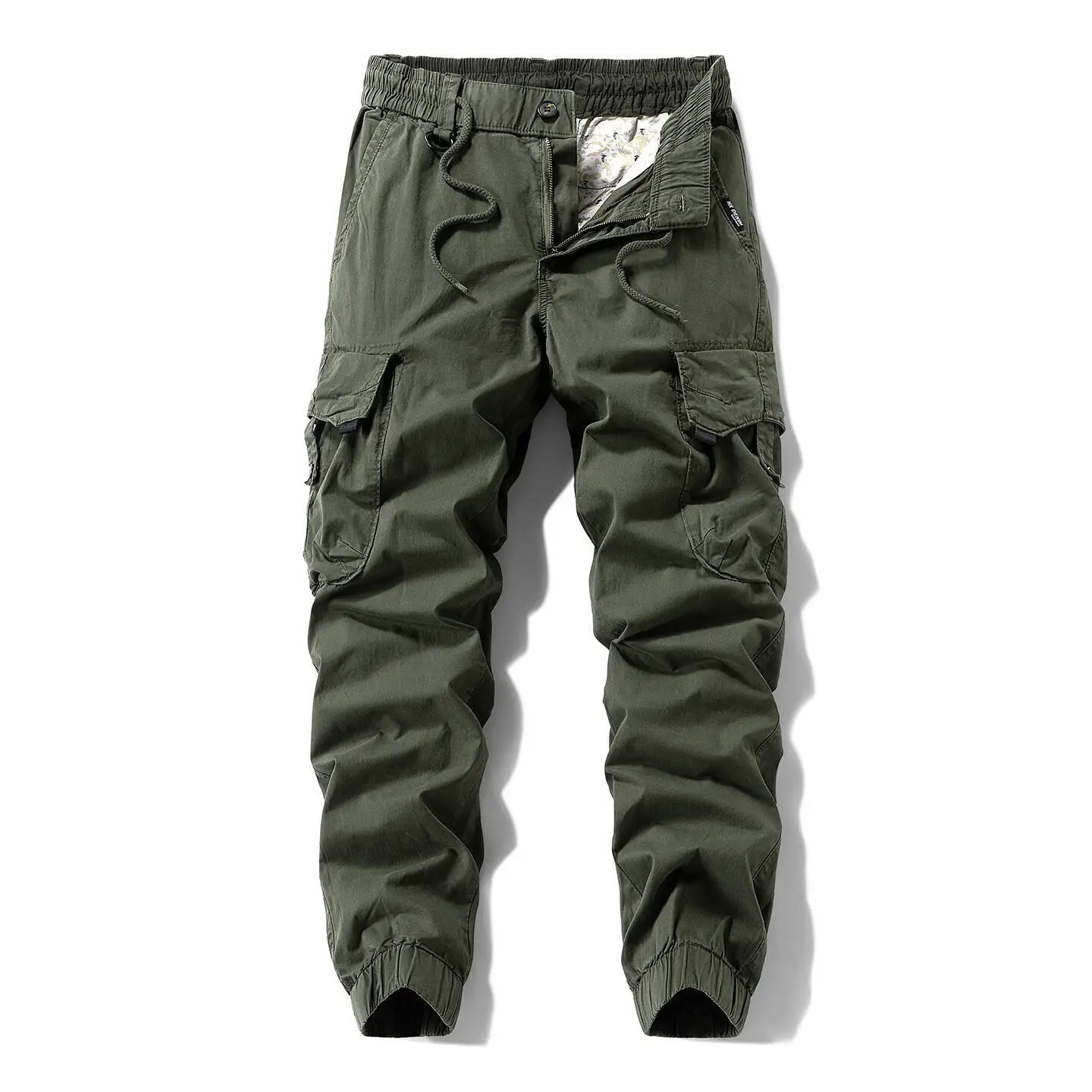 

Men Heavyweight Jogger Cargo Pants Urban Styles Casual Outdoor Leggings Pants Wash Cotton Loose Sport Tapered Track Sweatpants