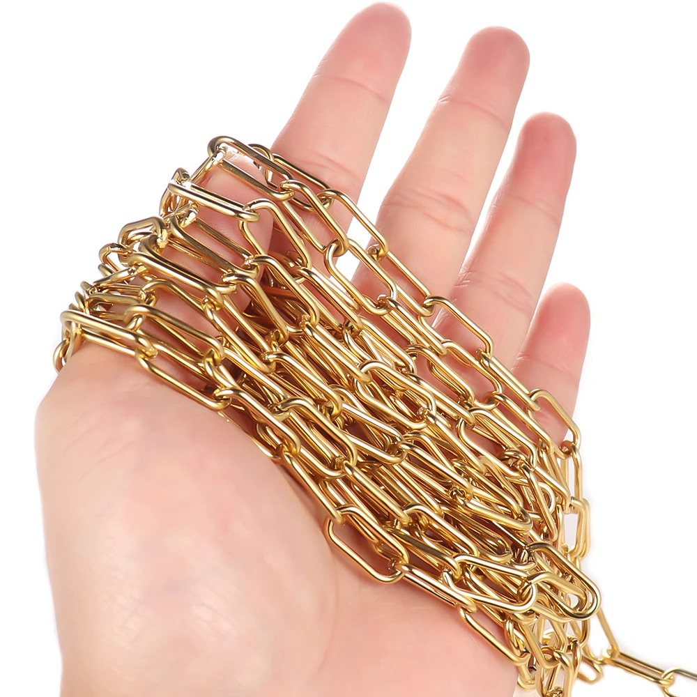 Semitree 1 Meter Stainless Steel Chain Link Chains for DIY Jewelry Making Accessories Handmade Wallet Chain Necklace Supplies