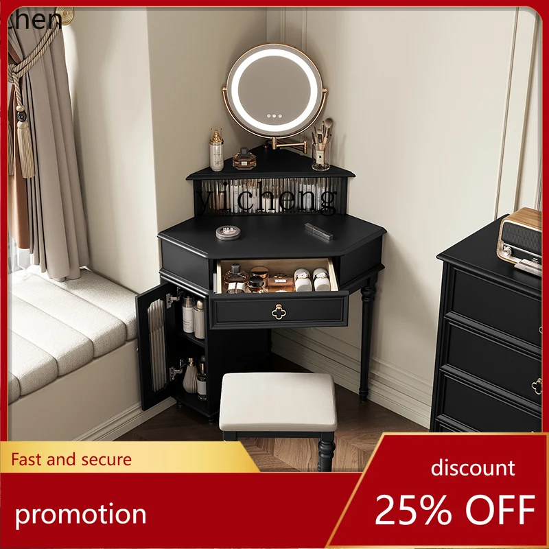 

ZMLretro solid wood corner dresser chest integrated small bedroom corner corner triangle makeup table